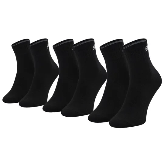 Zdjęcie produktu Skechers 3PPK Unisex Mesh Ventilation Quarter Socks SK42017-9999, Unisex, Czarne, skarpetki, bawełna, rozmiar: 35-38