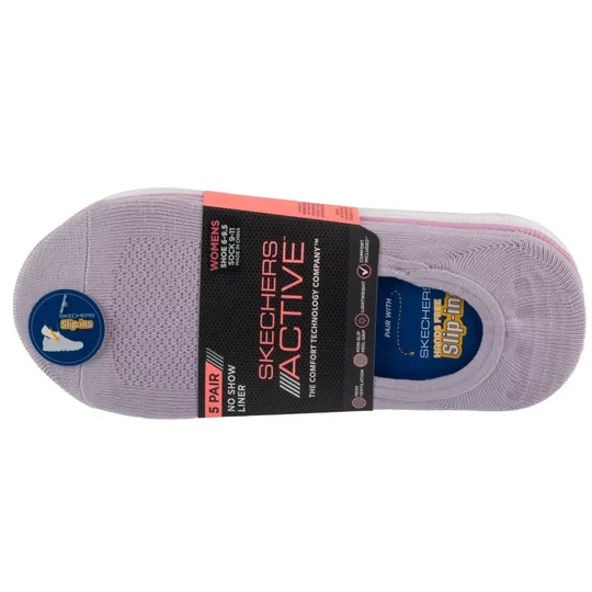 Zdjęcie produktu Skechers 5pk Microfiber Liner Socks S113836-PRLV, Damskie, Fioletowe, skarpetki, nylon, rozmiar: 36-40