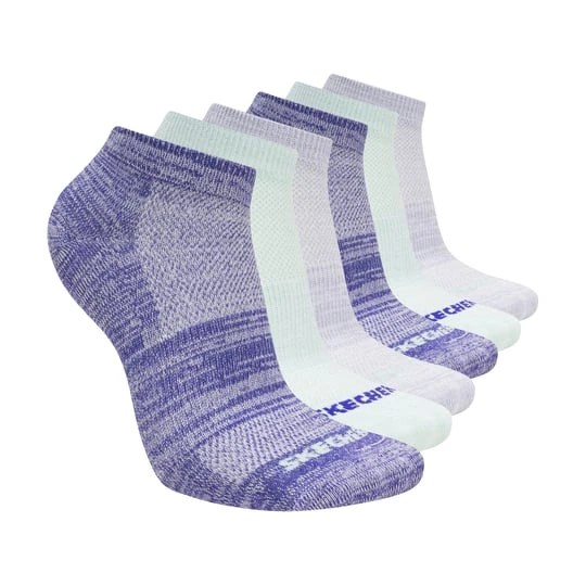 Zdjęcie produktu Skechers 6 Pack Girls' Low Cut Color Stripe skarpety - Fioletowy