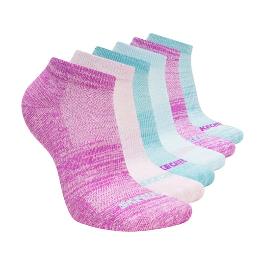 Zdjęcie produktu Skechers 6 Pack Girls' Low Cut Color Stripe skarpety - Fioletowy / Morski
