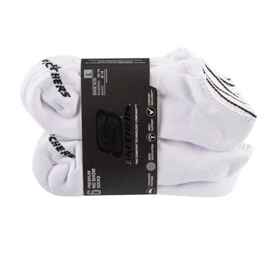 Zdjęcie produktu Skechers 6pk Unisex 1/2 Terry Crew Socks S118210-WHT, Unisex, Białe, skarpetki, poliester, rozmiar: 41-46