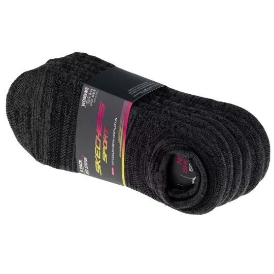 Zdjęcie produktu Skechers 6pk Womens 1 / 2 Terry Socks S113157-GRY, Damskie, Szare, skarpetki, poliester, rozmiar: 36-40