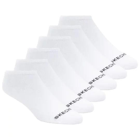 Zdjęcie produktu Skechers 6pk Womens Cotton Nshw Socks S116979-WHT, Unisex, Białe, skarpetki, bawełna, rozmiar: