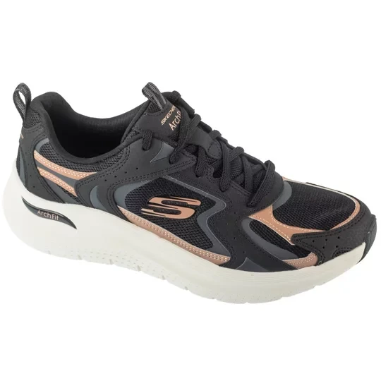 Zdjęcie produktu Skechers Arch Fit 2.0 - Vintage Luxe 150332-BKRG, Damskie, Czarne, buty sneakers, skóra naturalna, rozmiar: 36, 5