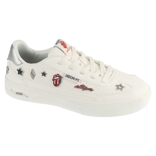 Zdjęcie produktu Skechers Arch Fit Arcade - Rolling Stones 190000-WHT, Damskie, Białe, buty sneakers, skóra syntetyczna, rozmiar: 36