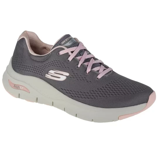 Zdjęcie produktu Skechers Arch Fit-Big Appeal 149057-GYPK, Damskie, Szare, buty sneakers, przewiewna siateczka, rozmiar: 36