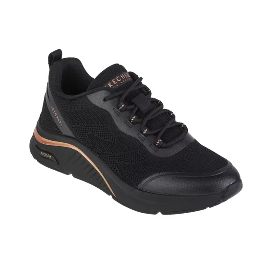 Zdjęcie produktu Skechers Arch Fit S-Miles - Sonrisas 155567-BBK, Damskie, Czarne, buty sneakers, tkanina, rozmiar: 36