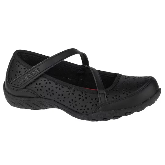 Zdjęcie produktu Skechers Breathe Easy Playground Popp 82277L-BBK, Dla dziewczynki, Czarne, baleriny, skóra licowa, rozmiar: 27