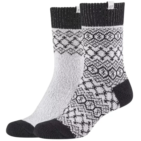 Zdjęcie produktu Skechers Casual Cozy Jacquard 2PPK Socks SK41047-9202, Damskie, Szare, skarpetki, poliester, rozmiar: 35-38