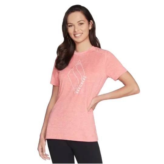 Zdjęcie produktu Skechers Diamond Blissful Tee W1TS327-CRL, Damskie, Różowe, t-shirty, bawełna, rozmiar: M