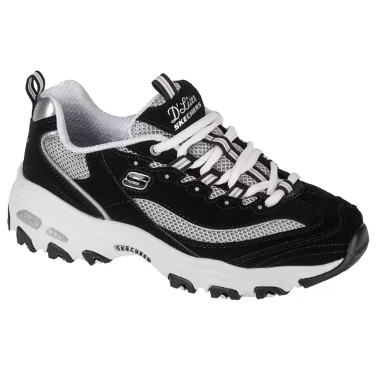 Zdjęcie produktu Skechers D'Lites - Roam Around 13150-BKW, Damskie, Czarne, buty sneakers, skóra zamszowa, rozmiar: 36