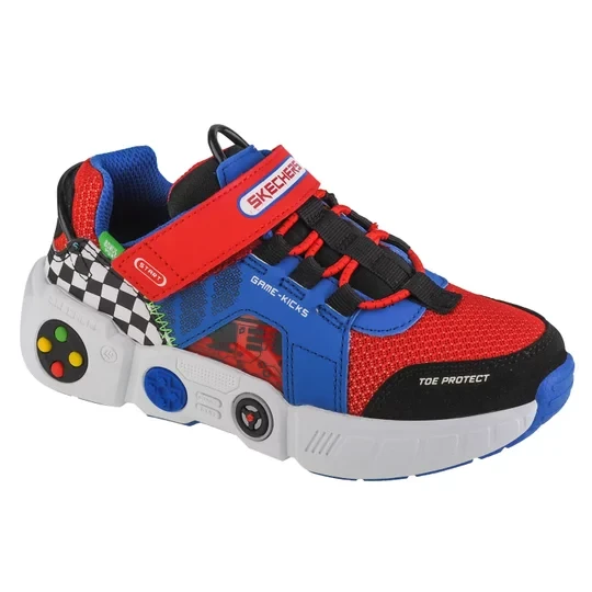 Zdjęcie produktu Skechers Gametronix 402260L-BLMT, Dla chłopca, Czerwone, buty sneakers, tkanina, rozmiar: 27