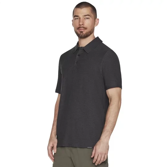 Zdjęcie produktu Skechers Go Dri All Day Polo MTO78-BKCC, Męskie, Szare, koszulki polo, poliester, rozmiar: M