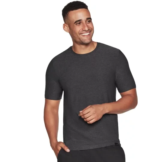 Zdjęcie produktu Skechers Go Dri All Day Tee TS107-BKCC, Męskie, Szare, t-shirty, poliester, rozmiar: M