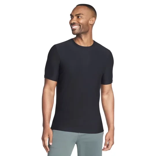 Zdjęcie produktu Skechers Go Dri All-Day Tee TS107B-BLK, Męskie, Czarne, t-shirty, poliester, rozmiar: M