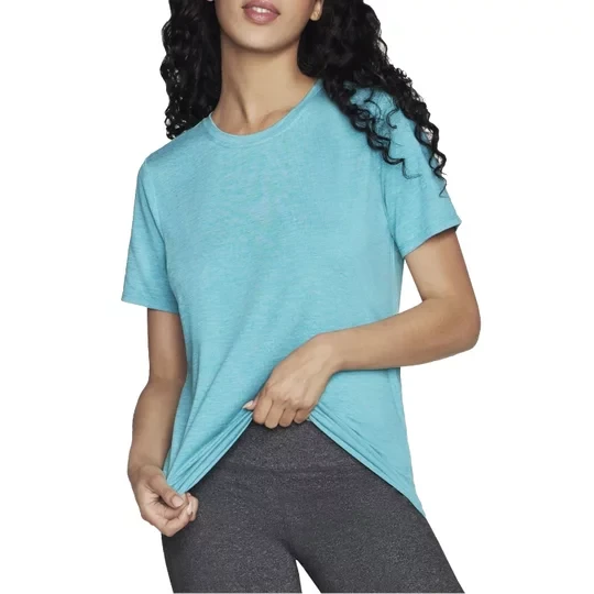 Zdjęcie produktu Skechers Go Dri Swift Tee TS104-WAQ, Damskie, Niebieskie, t-shirty, poliester, rozmiar: XS