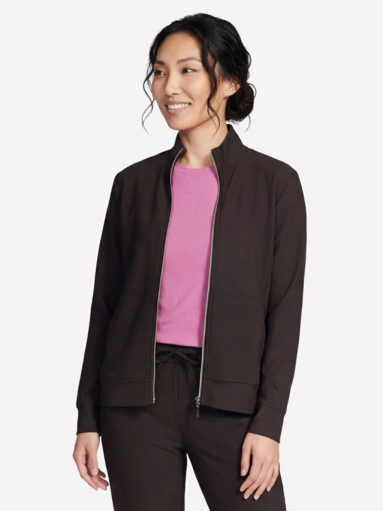 Zdjęcie produktu Skechers GO Luxe Rib Everyday Full Zip Kurtka - Czekoladowy / Czarny