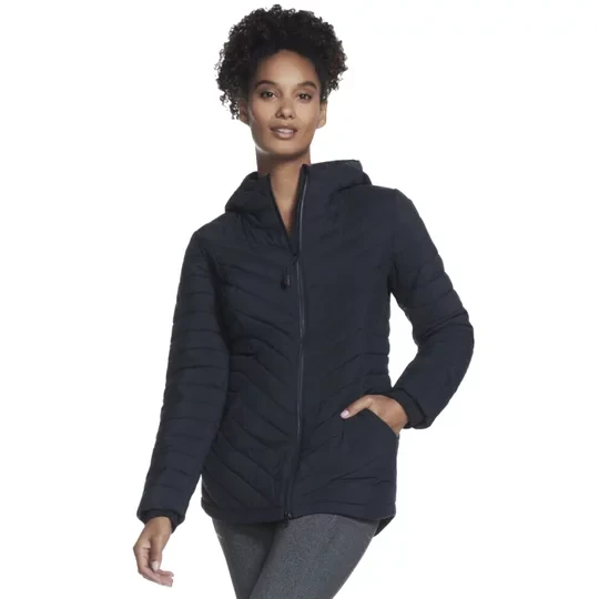 Zdjęcie produktu Skechers GO Shield Everyday Parka JA5-BLK, Damskie, Czarne, kurtki, poliester, rozmiar: XS