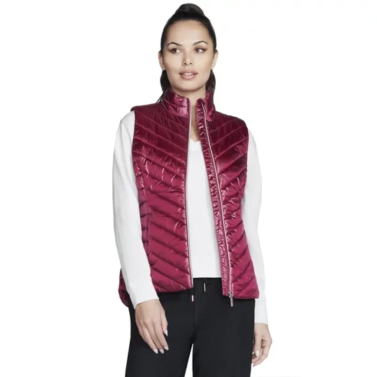 Zdjęcie produktu Skechers GO Shield Shine Vest JA151-PKRD, Damskie, Różowe, bezrękawniki, poliester, rozmiar: L