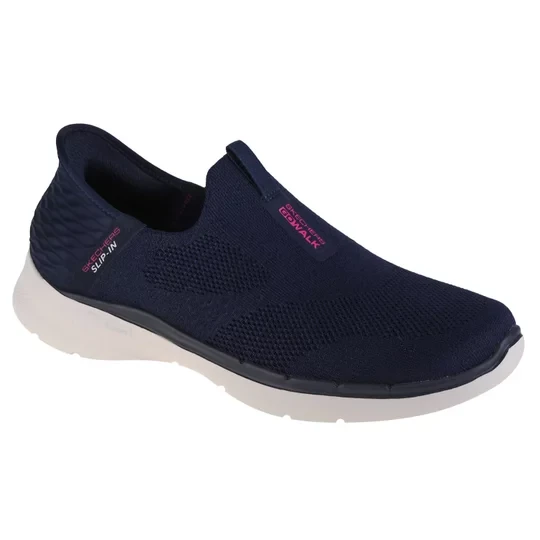 Zdjęcie produktu Skechers Slip-Ins: GO WALK 6 - Fabulous View 124569-NVY, Damskie, Granatowe, buty sneakers, tkanina, rozmiar: 35, 5