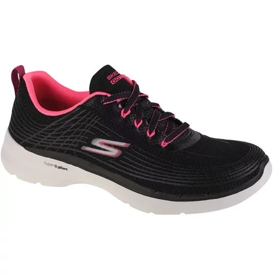 Zdjęcie produktu Skechers Go Walk 6 - Stunning Glow 124554-BKHP, Damskie, Czarne, buty sneakers, tkanina, rozmiar: 36