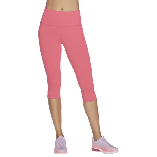 Zdjęcie produktu Skechers Go Walk High Waisted Capri Short W2CP2-RDBL, Damskie, Czerwone, spodenki, nylon, rozmiar: XS