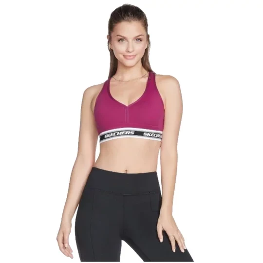 Zdjęcie produktu Skechers Go Walk Jacquard Bra W3BR90-MAG, Damskie, Fioletowe, biustonosze sportowe, nylon, rozmiar: S