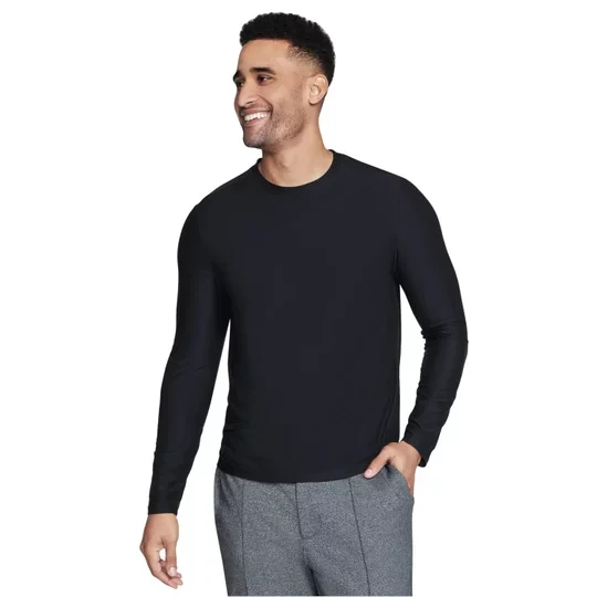 Zdjęcie produktu Skechers GoDri All Day Long Sleeve LT115B-BLK, Męskie, Czarne, longsleevy, poliester, rozmiar: M