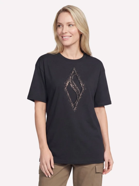 Zdjęcie produktu Skechers Gold Splatter Diamond krótkie Sleeve koszulka - Czarny