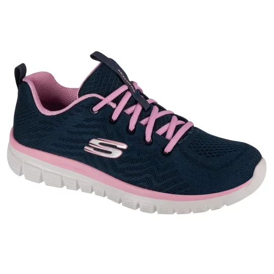 Zdjęcie produktu Skechers Graceful - Get Connected 12615-NVPK, Damskie, Granatowe, buty sneakers, przewiewna siateczka, rozmiar: 39