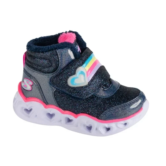 Zdjęcie produktu Skechers Heart Lights - Brilliant Rainbow 302669N-NVPK, Dla dziewczynki, Granatowe, buty zimowe, tkanina, rozmiar: 23
