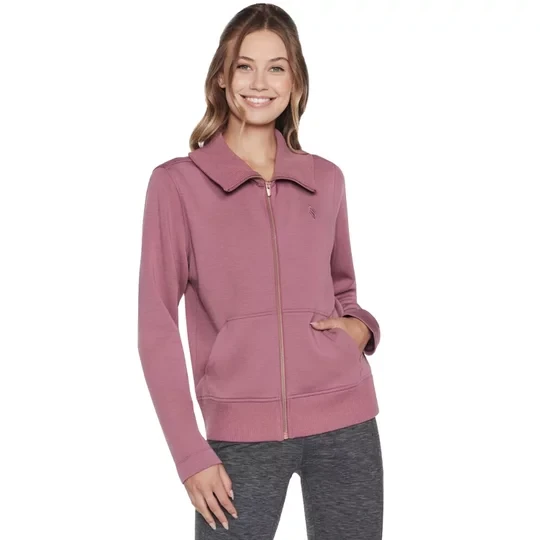 Zdjęcie produktu Skechers Hoodless Hoodie Skechcloud Jacket WJA288-DKMV, Damskie, Fioletowe, bluzy, poliester, rozmiar: L