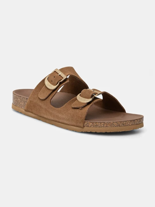 Zdjęcie produktu Skechers klapki damskie zamszowe ARCH FIT GRANOLA brązowy