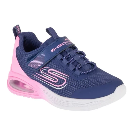 Zdjęcie produktu Skechers Microspec Max Advance - Fly 3 303595L-NVPK, Dla dziewczynki, Granatowe, buty sneakers, przewiewna siateczka, rozmiar: 27