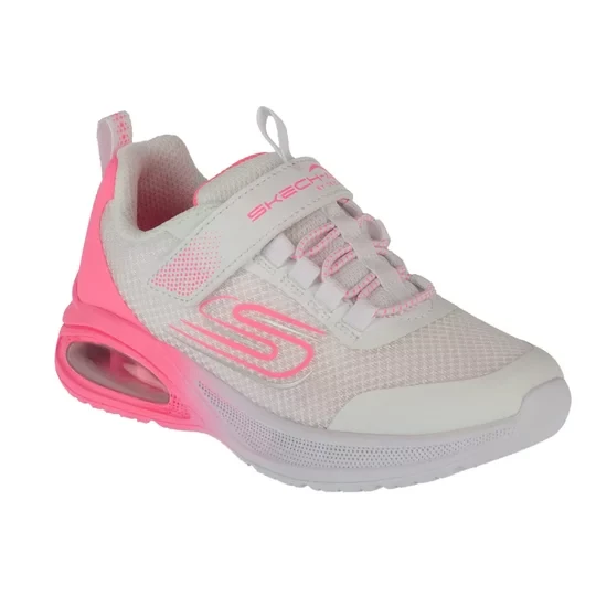Zdjęcie produktu Skechers Microspec Max Advance - Fly 3 303595L-WHPK, Dla dziewczynki, Białe, buty sneakers, przewiewna siateczka, rozmiar: 27