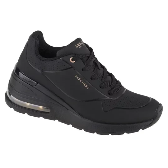 Zdjęcie produktu Skechers Million Air-Elevated Air 155401-BBK, Damskie, Czarne, buty sneakers, skóra syntetyczna, rozmiar: 37