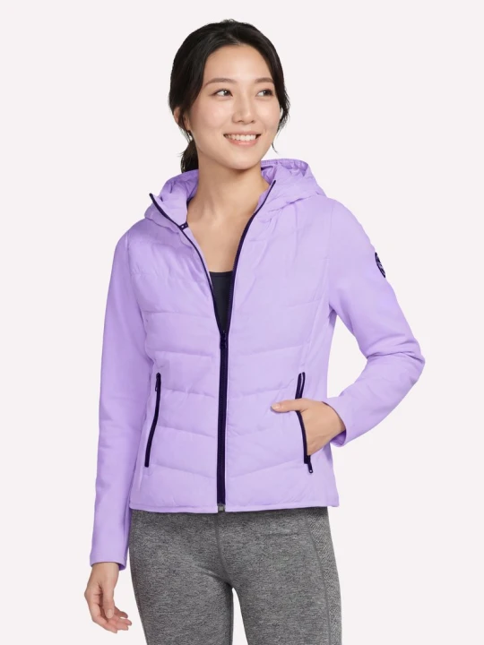 Zdjęcie produktu Skechers Performance Elite Cozy Fit Hooded Kurtka - Bialy / Jasny Fioletowy