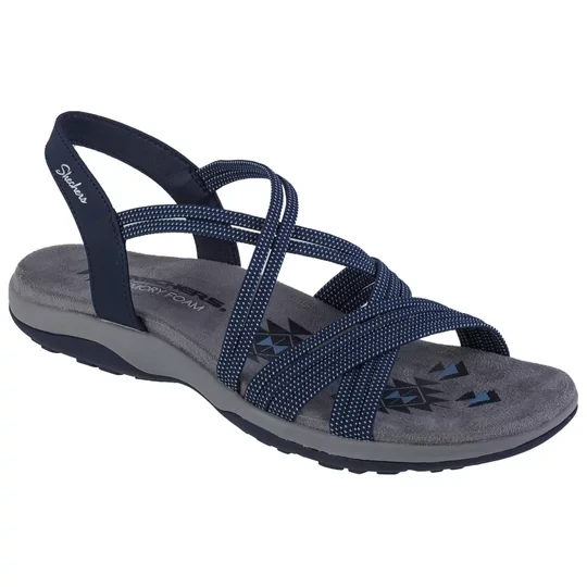 Zdjęcie produktu Skechers Reggae Slim - Turn It Up 163117-NVY, Damskie, Granatowe, sandały, tkanina, rozmiar: 37