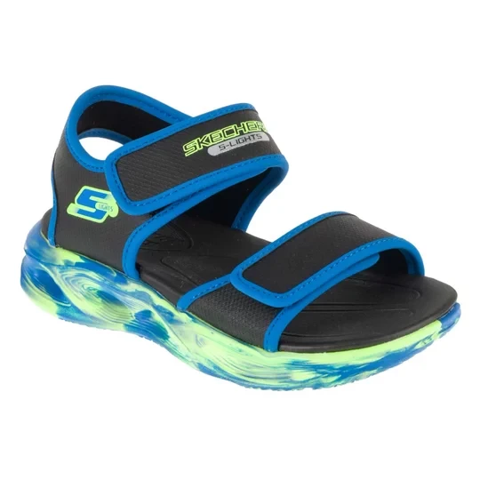 Zdjęcie produktu Skechers S-Lights: Sola Glow Sandal - Fusion Brights 407032L-BKBL, Dla chłopca, Czarne, sandały, tkanina, rozmiar: 29