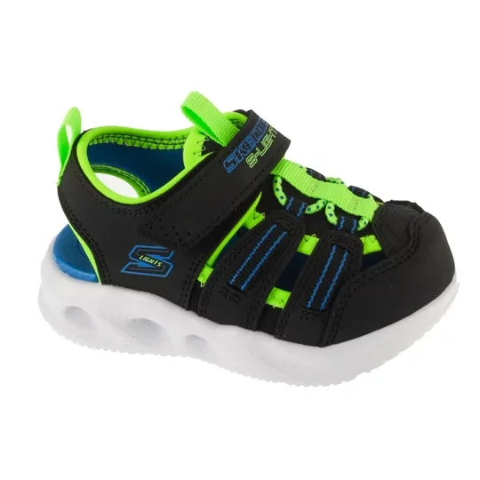 Zdjęcie produktu Skechers S-Lights: Sola Glow Sandal - Hyper-Coast 407033N-BKLM, Dla chłopca, Czarne, sandały, tkanina, rozmiar: 23