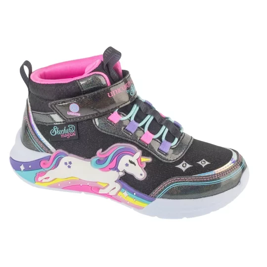 Zdjęcie produktu Skechers S-Lights: Unicorn Chaser - Jumping Magic 303302L-BKMT, Dla dziewczynki, Czarne, buty sneakers, tkanina, rozmiar: 28