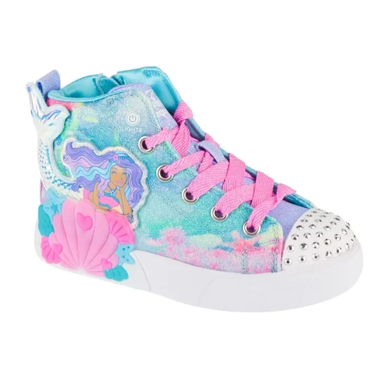 Zdjęcie produktu Skechers Seashell Magic - Mermaid Sea 314326L-BLMT, Dla dziewczynki, Niebieskie, trampki, syntetyk, rozmiar: 28