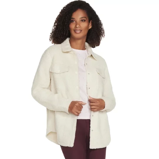 Zdjęcie produktu Skechers Sherpa Jacket JA182-CRW, Damskie, Beżowe, kurtki, poliester, rozmiar: L
