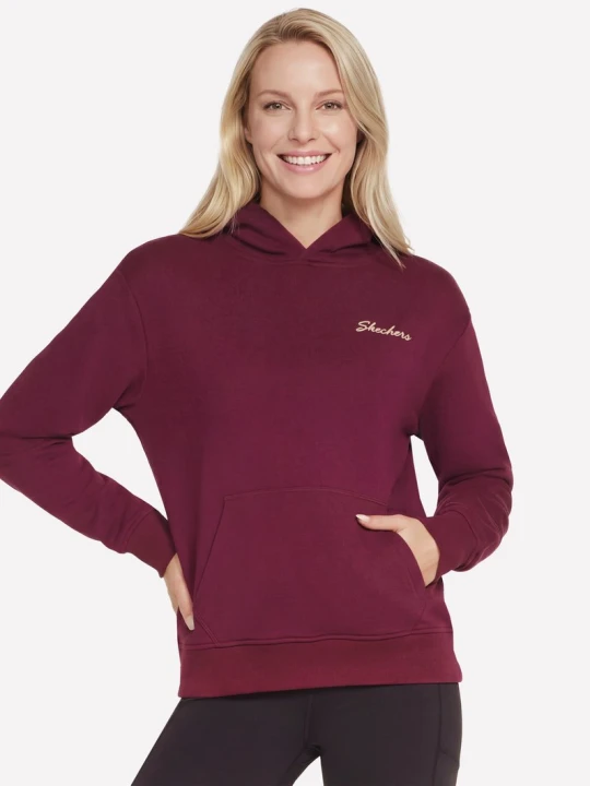 Zdjęcie produktu Skechers Signature bluza z kapturem - Burgund / Rozowy