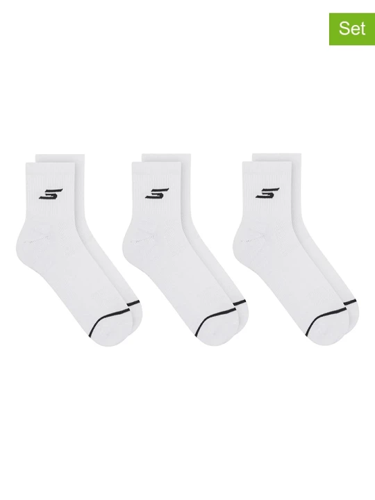 Zdjęcie produktu Skechers Skarpety (3 pary) w kolorze białym rozmiar: 43-46