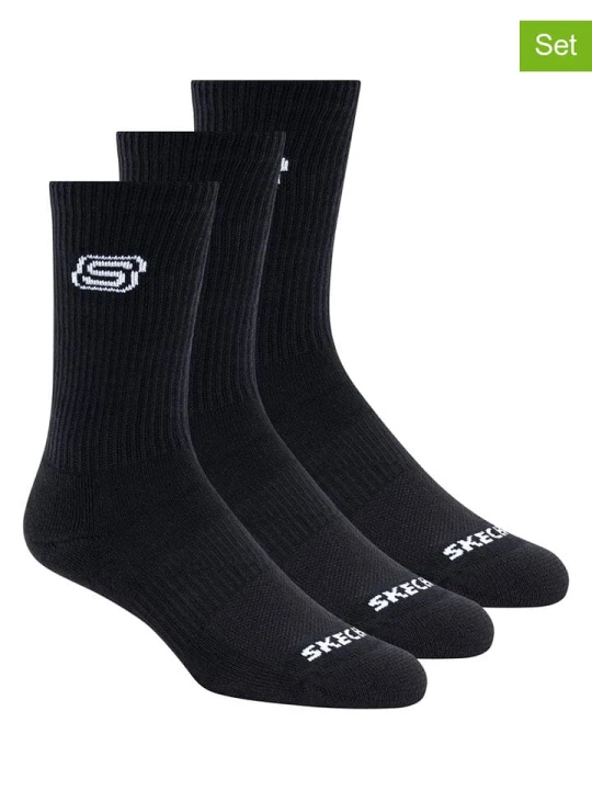 Zdjęcie produktu Skechers Skarpety (3 pary) w kolorze czarnym rozmiar: 21-26