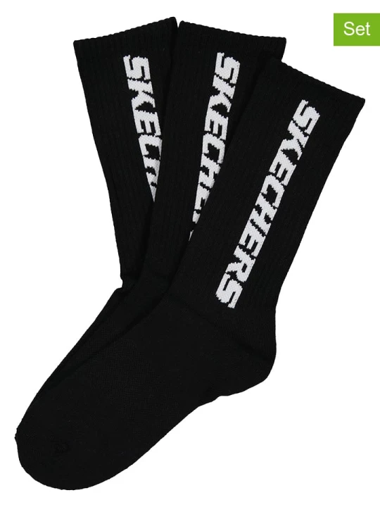 Zdjęcie produktu Skechers Skarpety (3 pary) w kolorze czarnym rozmiar: 39-42