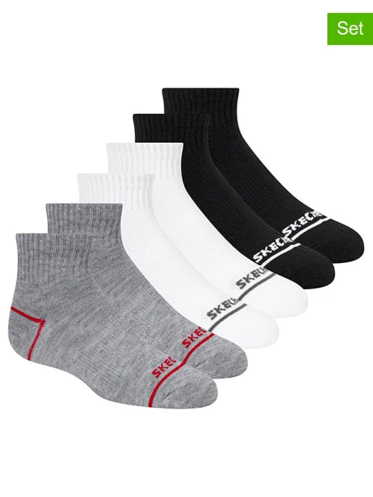 Zdjęcie produktu Skechers Skarpety (6 par) w kolorze białym, szarym, czarnym rozmiar: 27-30