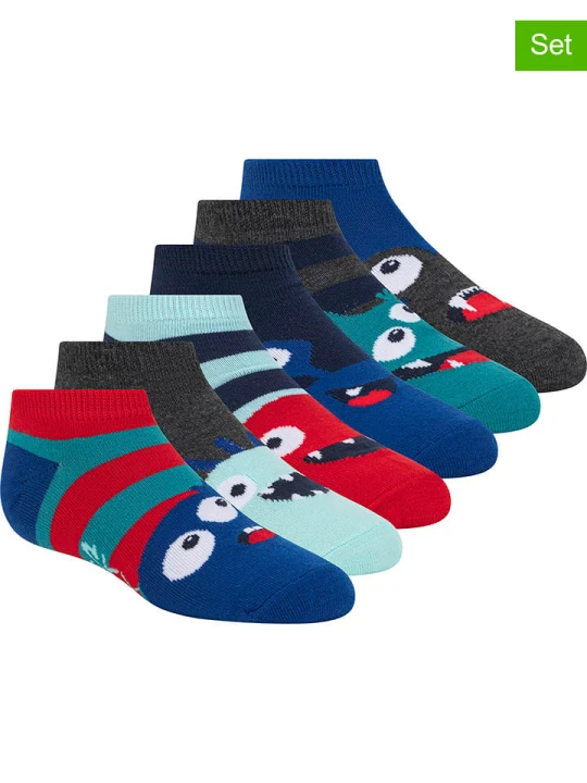 Zdjęcie produktu Skechers Skarpety (6 par) w kolorze niebiesko-szaro-trukusowym rozmiar: 27, 5-35, 5