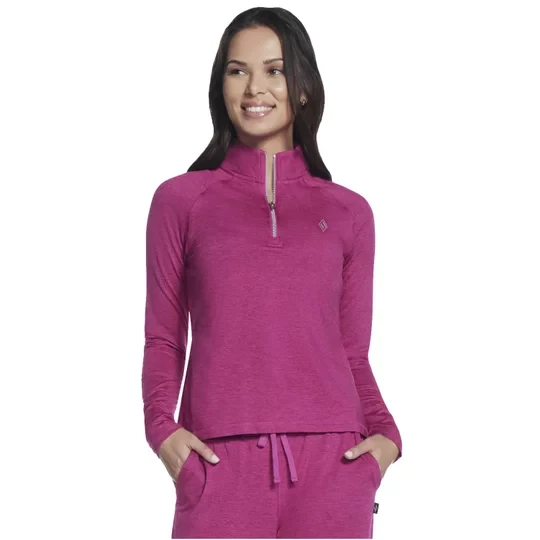 Zdjęcie produktu Skechers Skech-Knits Ultra Go 1 / 4 Zip LT4-PNK, Damskie, Różowe, bluzy, poliester, rozmiar: S